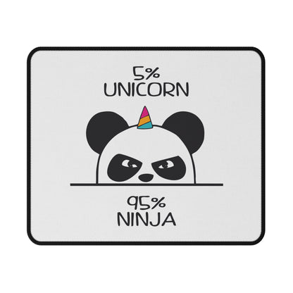 5% Unicorn 95% Ninja Mouse Pad — Cute Panda Gaming Mousepad, Non-Slip Desk Pad