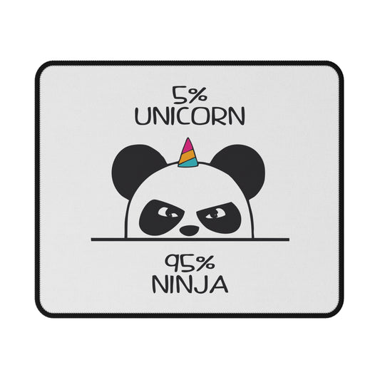 5% Unicorn 95% Ninja Mouse Pad — Cute Panda Gaming Mousepad, Non-Slip Desk Pad