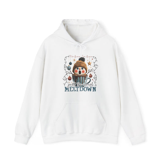 Hoodie — Cute Meltdown Snowman Winter Holiday Sweatshirt