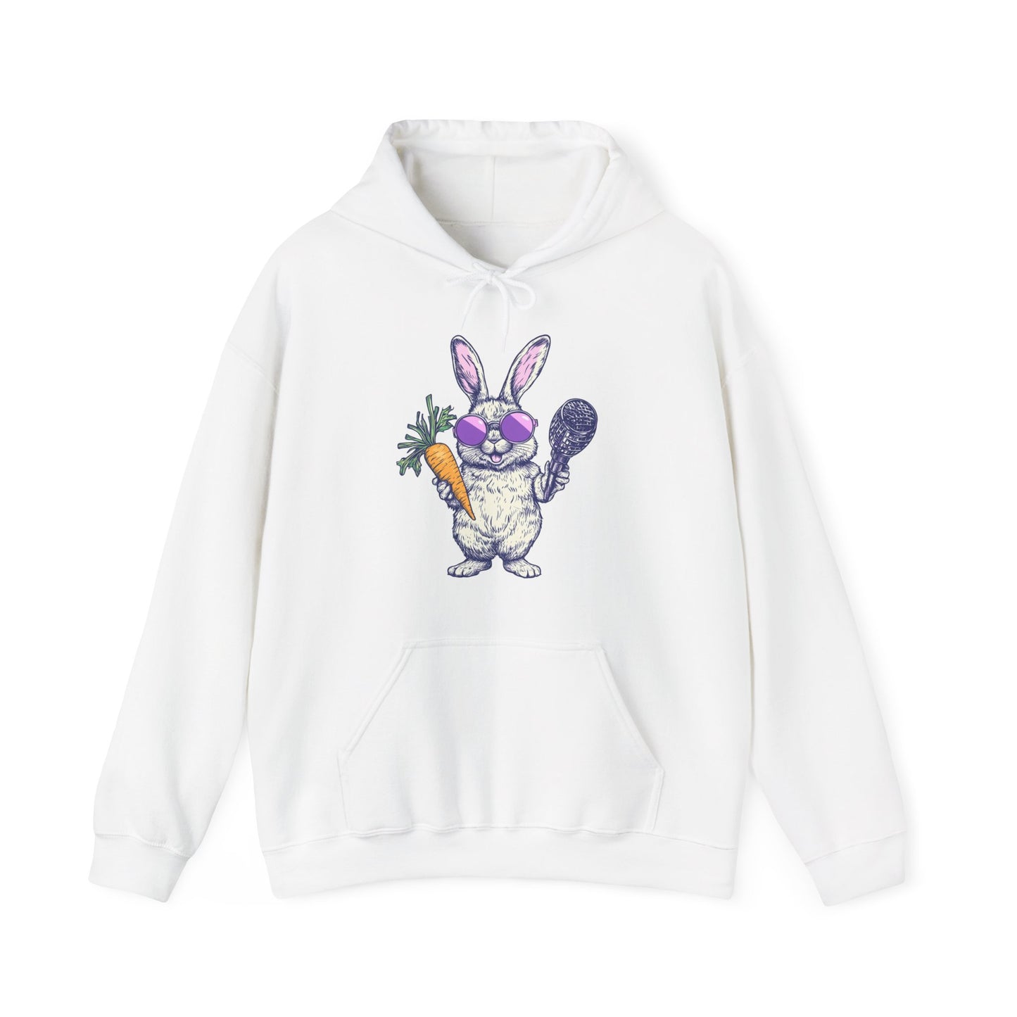 Easter Bunny Skull Hoodie — Cute Creepy Rabbit with Carrot & Bone Graphic