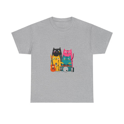 Band Cats T-Shirt – Colorful Cat Music Graphic Tee