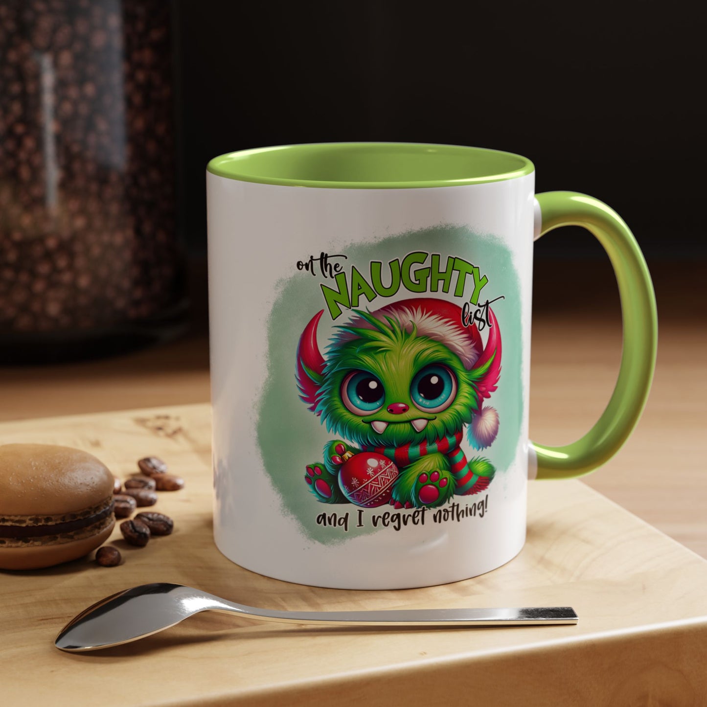 Naughty List Christmas Mug – Cute Monster Holiday Coffee Cup, Funny Xmas Gift (11oz/15oz)