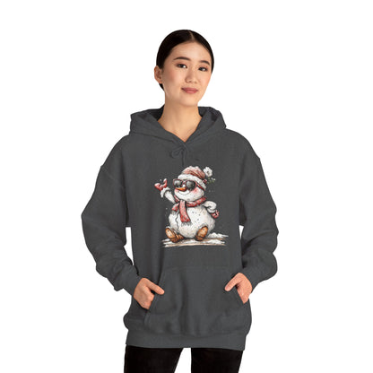 Snowman Holiday Hoodie — Cute Winter Snowman Wearing Scarf & Hat Sweatshirt