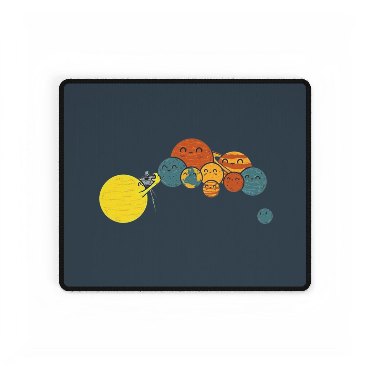 Solar System Desk Mat — Cute Cartoon Planets & Sun Gaming Mouse Pad
