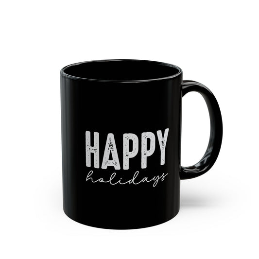 Happy Holidays Mug – Minimalist Christmas Coffee Cup – Simple Gift for Women & Men