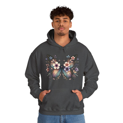 Butterfly Floral Hoodie — Women's Boho Butterfly Sweatshirt