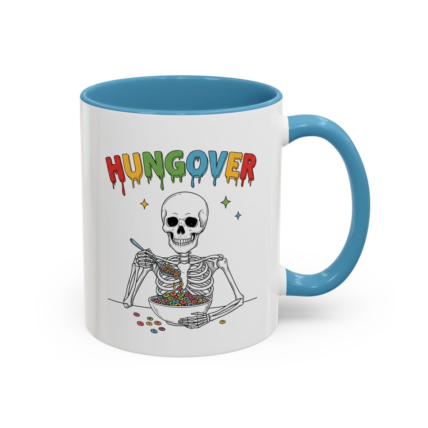 Hungover Coffee Mug — Funny Skeleton Cereal Mug (11/15oz)