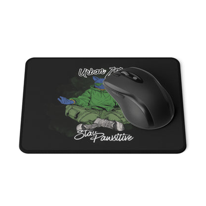 Gaming Mouse Pad — "Urban Zen" Cat Meditating | Non-Slip Keyboard Pad