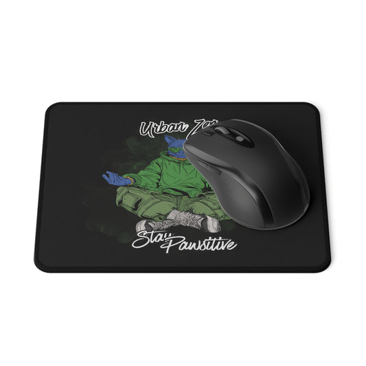 Gaming Mouse Pad — "Urban Zen" Cat Meditating | Non-Slip Keyboard Pad