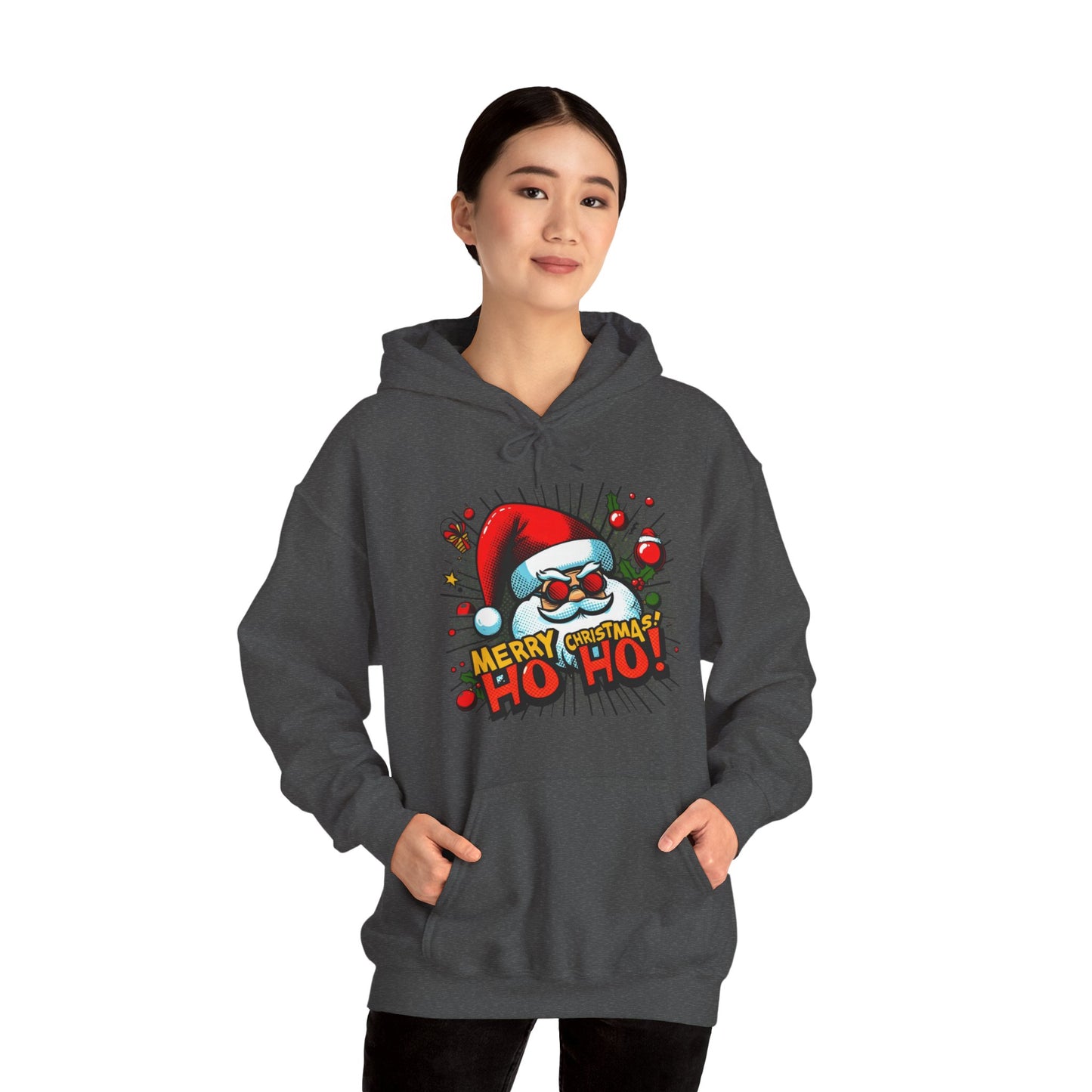 Santa 'Merry Christmas Ho Ho!' Hoodie — Festive Holiday Sweatshirt