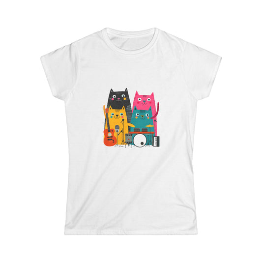 Band Cats T-Shirt – Colorful Cat Music Graphic Tee