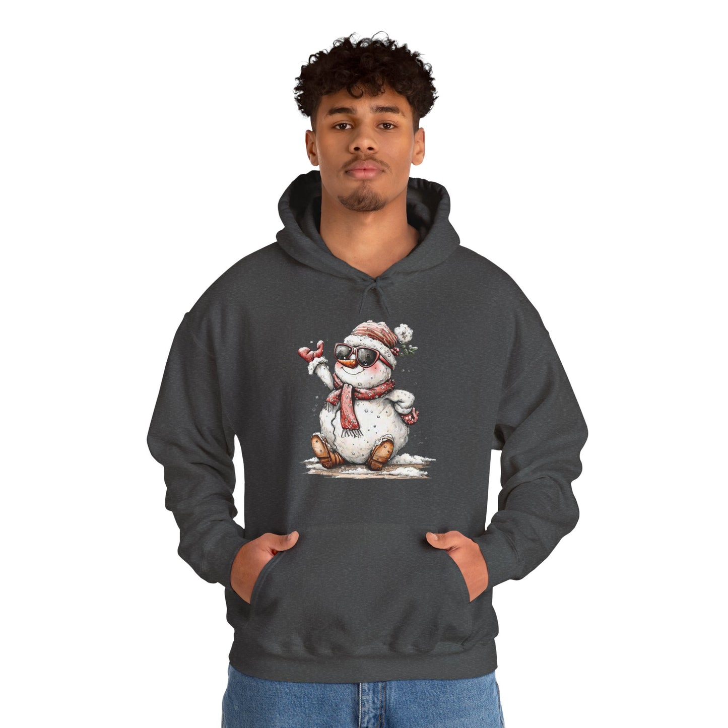 Snowman Holiday Hoodie — Cute Winter Snowman Wearing Scarf & Hat Sweatshirt