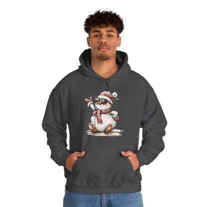 Snowman Holiday Hoodie — Cute Winter Snowman Wearing Scarf & Hat Sweatshirt