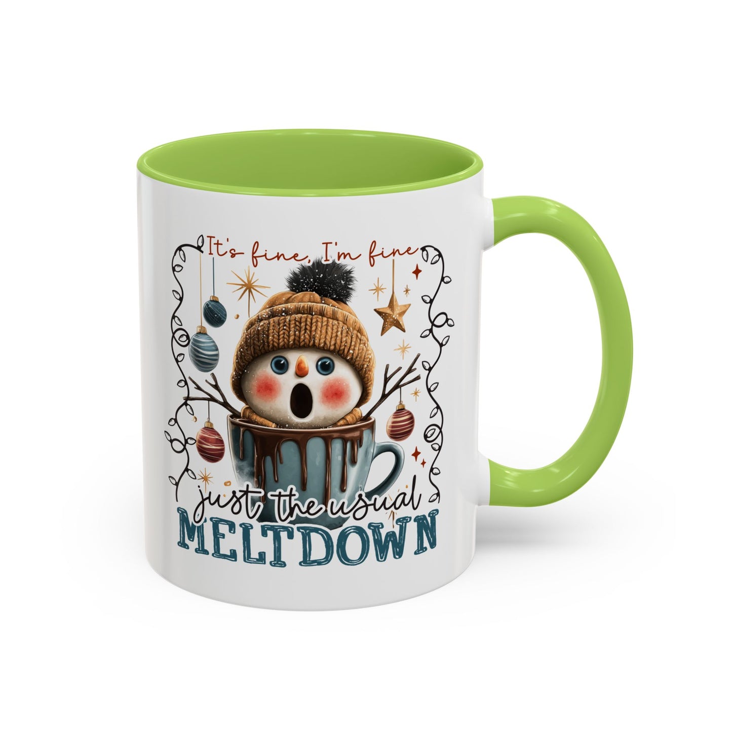 Coffee Mug — It's Fine, I'm Fine Snowman Holiday Meltdown