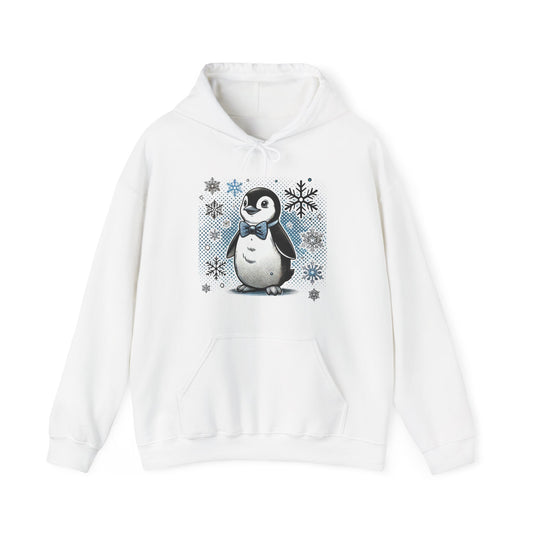 Cute Penguin Snowflake Hoodie — Winter Baby Penguin Graphic Sweatshirt