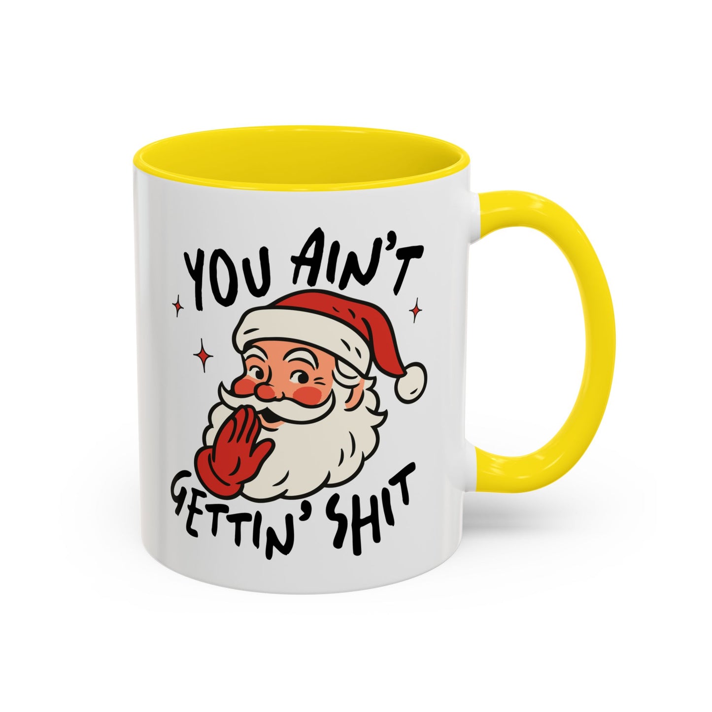 Funny Santa New Year Mug – Naughty Santa Holiday Coffee Cup – Sarcastic New Year Gift for Adults