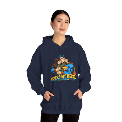 Hero Hug Hoodie - "You're My Hero" Graphic Pullover