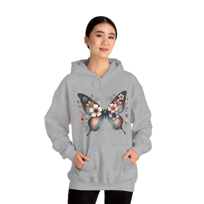 Butterfly Floral Hoodie — Women's Boho Butterfly Sweatshirt