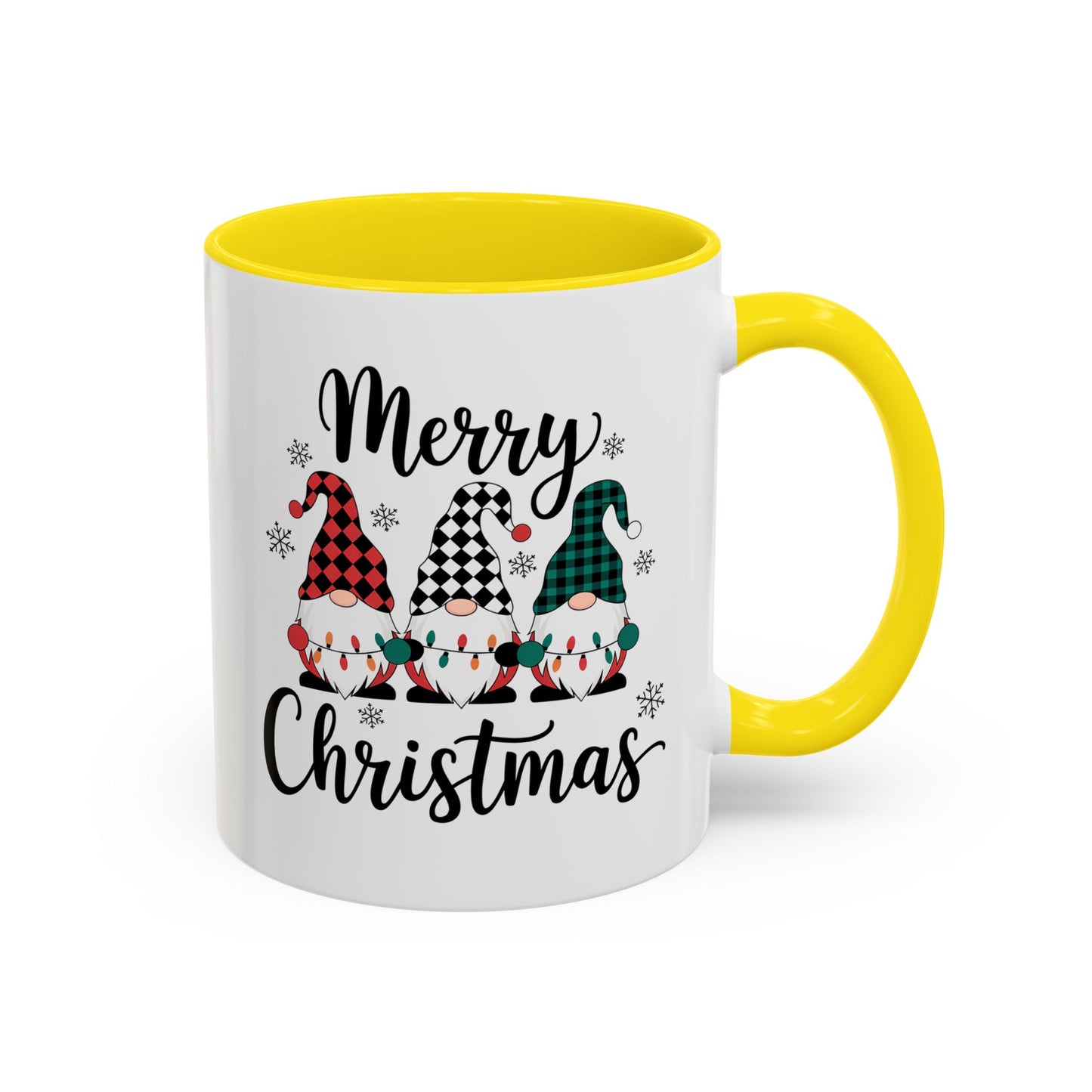 Merry Christmas Gnome Accent Coffee Mug – Holiday 11/15oz Ceramic