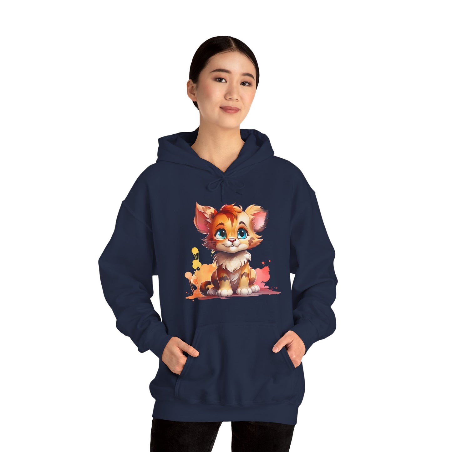 Cute Kitten Hoodie — Adorable Watercolor Cat Pullover for Cat Lovers
