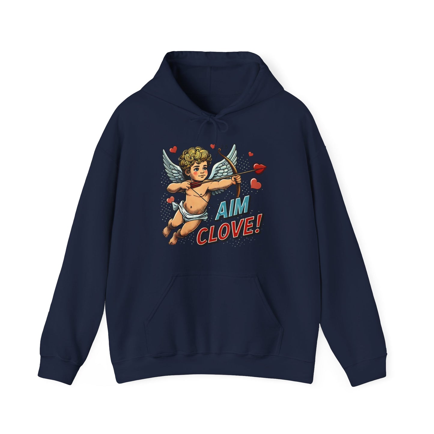 Cupid Graphic Hoodie - 'Aim Clove!' Vintage Valentine Cherub Sweatshirt