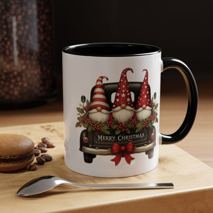 Christmas Gnome Mug – Cute Gnomes in Vintage Truck – Merry Christmas Holiday Coffee Cup – Cozy Winter Gift