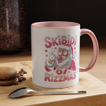 Skibidi Rizzmas Coffee Mug — Funny Santa Holiday Accent Mug (11/15oz)