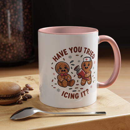 Have You Tried Icing It? Gingerbread Cookie Coffee Mug — Cute Holiday Baking Gift (11/15 oz)