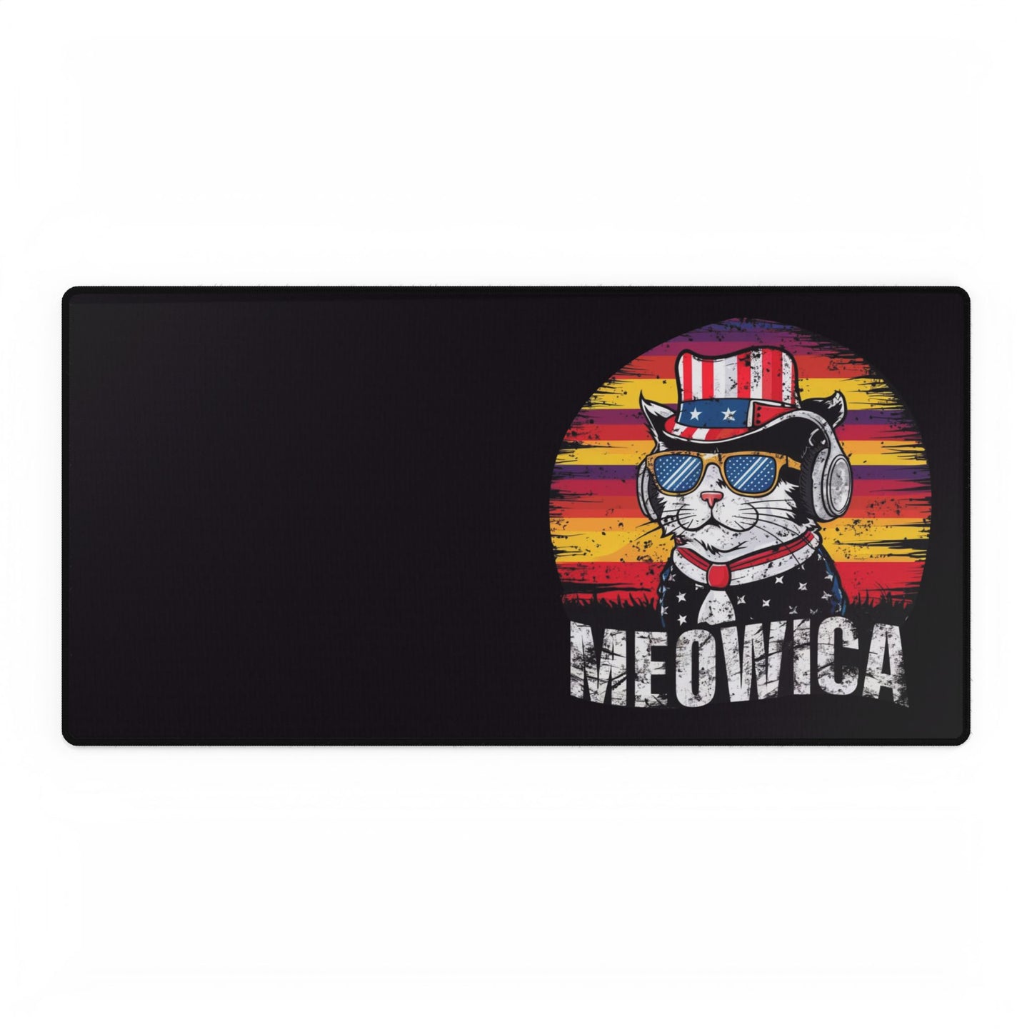 Meowica Cat Desk Mat — Patriotic American Cat Mouse Pad