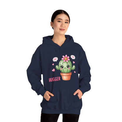 Hoodie — Cute Cactus “Not a Hugger” Graphic Pullover