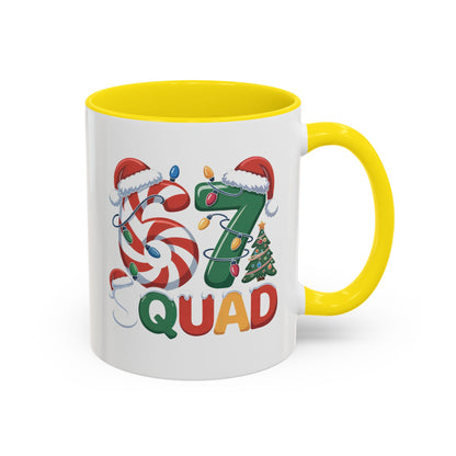 Christmas 07 Squad Accent Coffee Mug – Holiday Candy Cane & Santa Hat Design