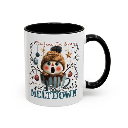 Coffee Mug — It's Fine, I'm Fine Snowman Holiday Meltdown