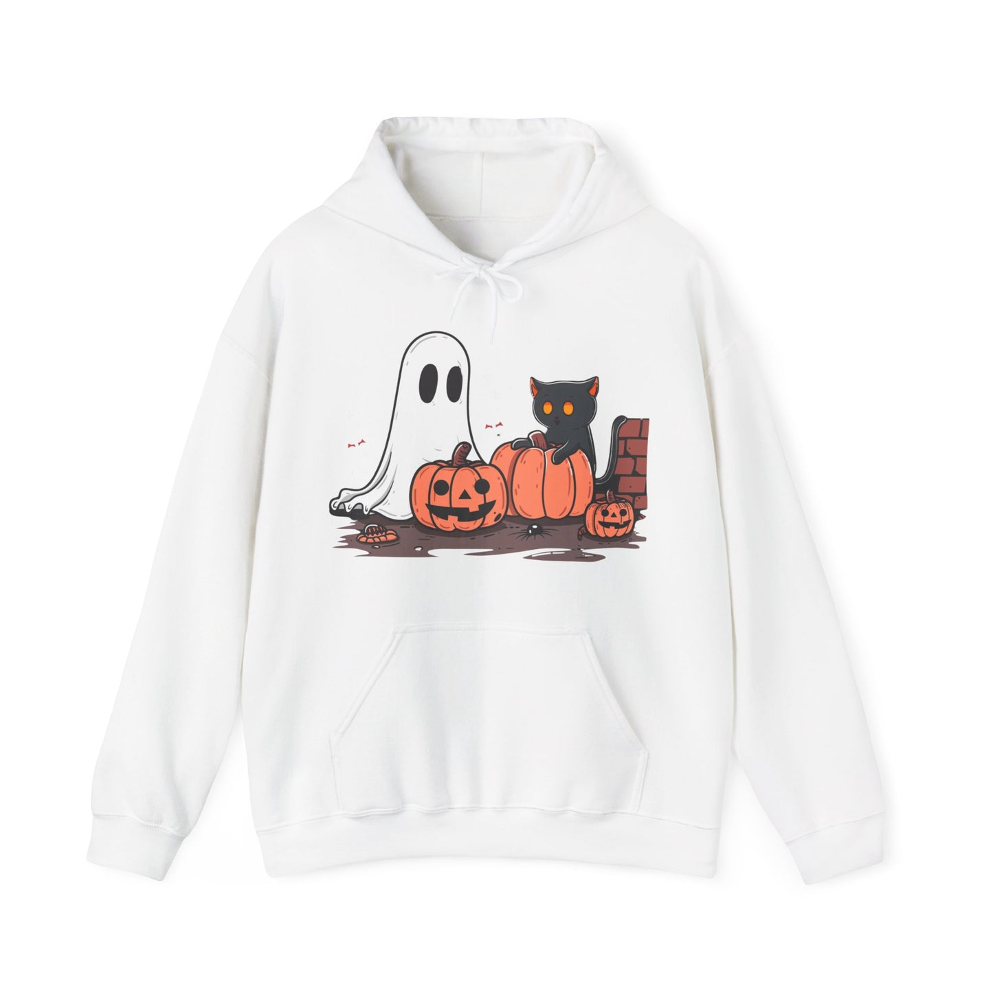 Ghost and Black Cat Halloween Unisex Hoodie