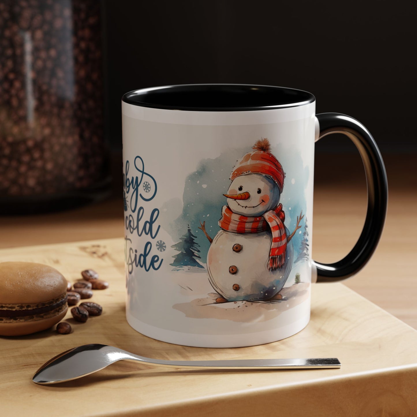 Baby It's Cold Outside Snowman Christmas Coffee Mug — Winter Holiday Hot Cocoa Cup (11/15oz)