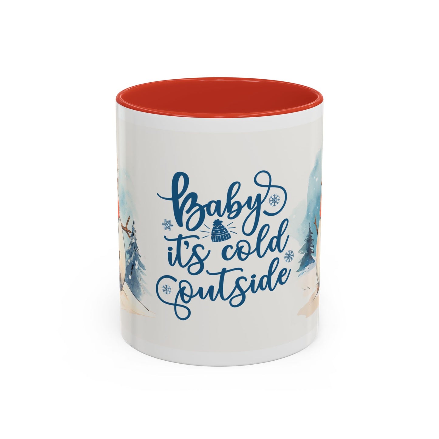 Baby It's Cold Outside Snowman Christmas Coffee Mug — Winter Holiday Hot Cocoa Cup (11/15oz)