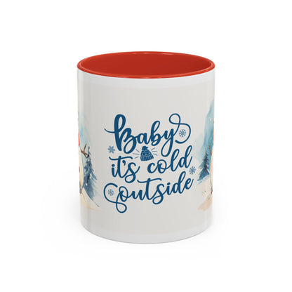 Baby It's Cold Outside Snowman Christmas Coffee Mug — Winter Holiday Hot Cocoa Cup (11/15oz)