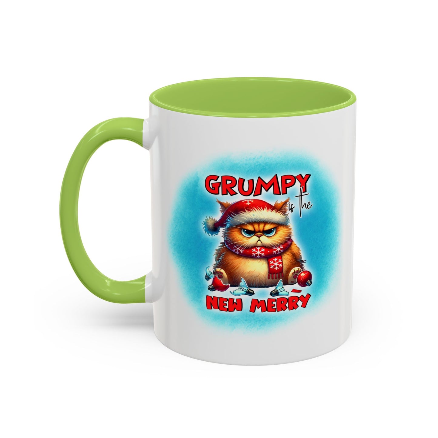Grumpy But Merry Holiday Cat Accent Coffee Mug (11/15oz)