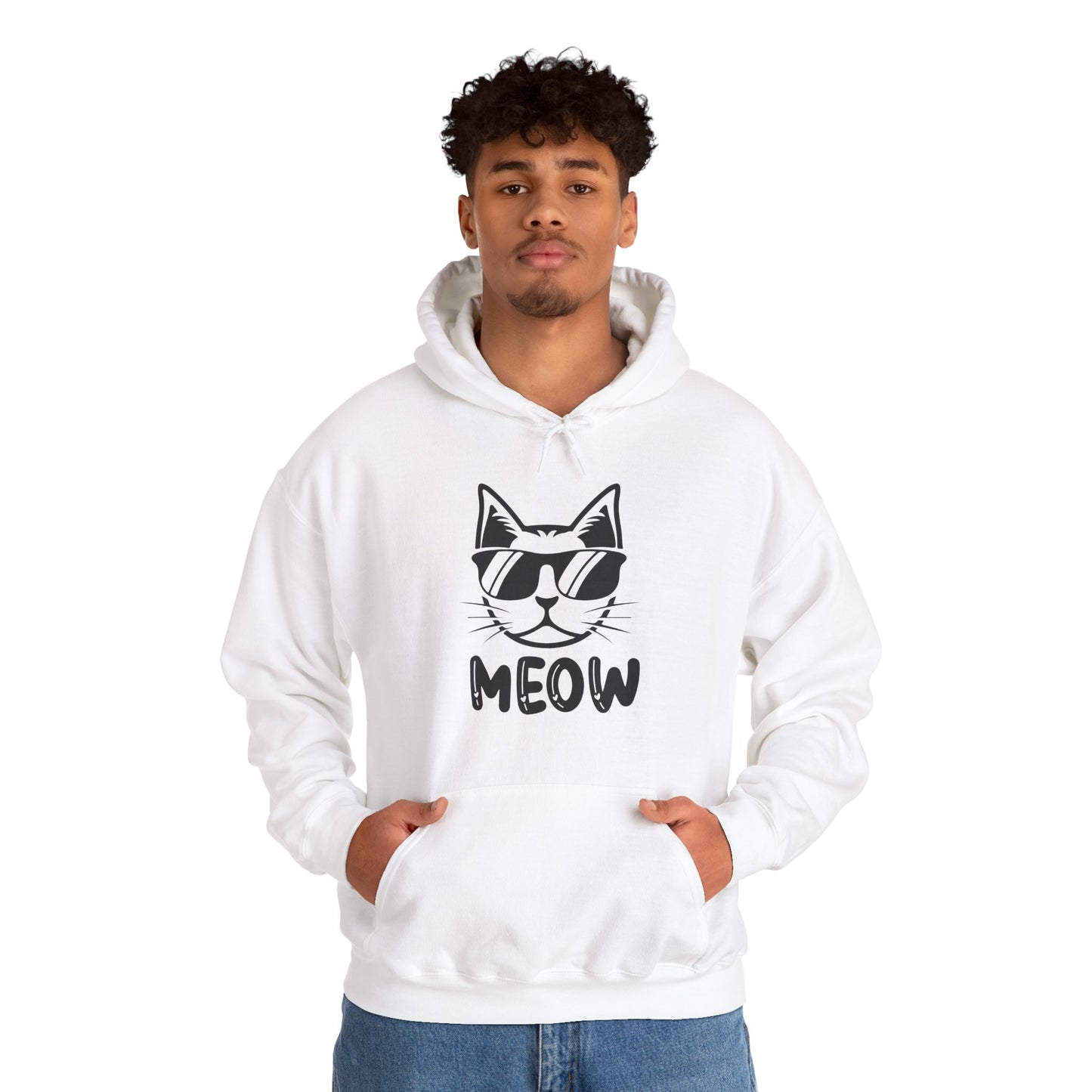 Cool Cat Unisex Hoodie – MEOW Sweatshirt for Cat Lovers