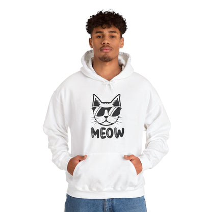 Cool Cat Unisex Hoodie – MEOW Sweatshirt for Cat Lovers