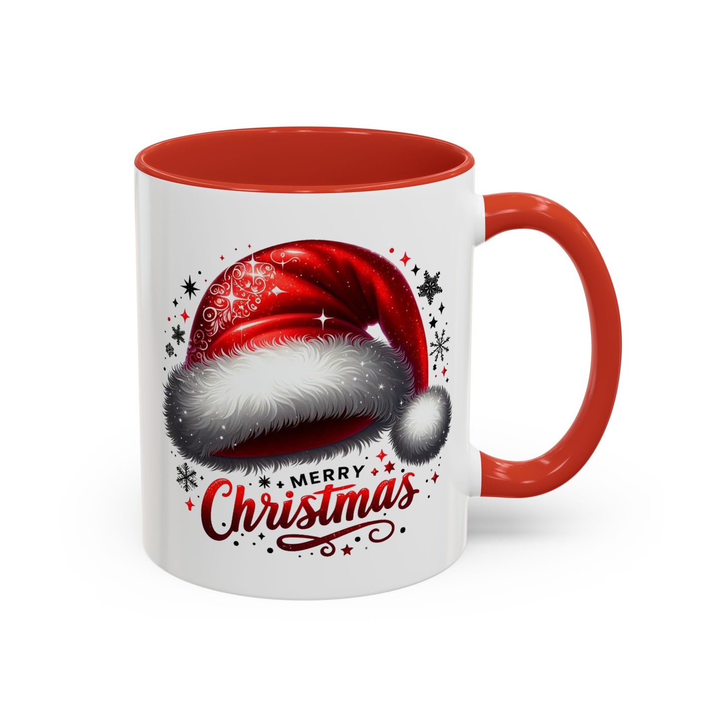Merry Christmas Mug – Santa Hat Coffee Cup – Festive Holiday Red & White New Year Gift Mug