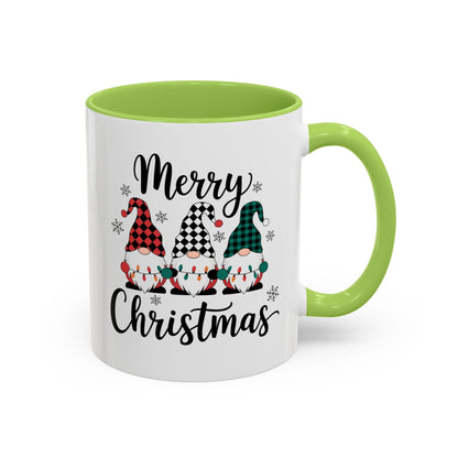 Merry Christmas Gnome Accent Coffee Mug – Holiday 11/15oz Ceramic