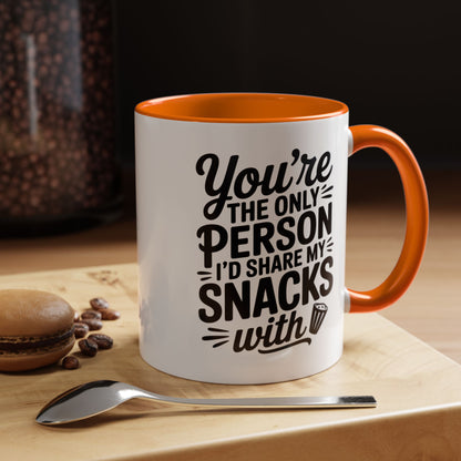 Funny Snack Sharing Mug – You’re the Only Person I’d Share My Snacks With – Best Friend Gift – Cute Friendship Coffee Cup