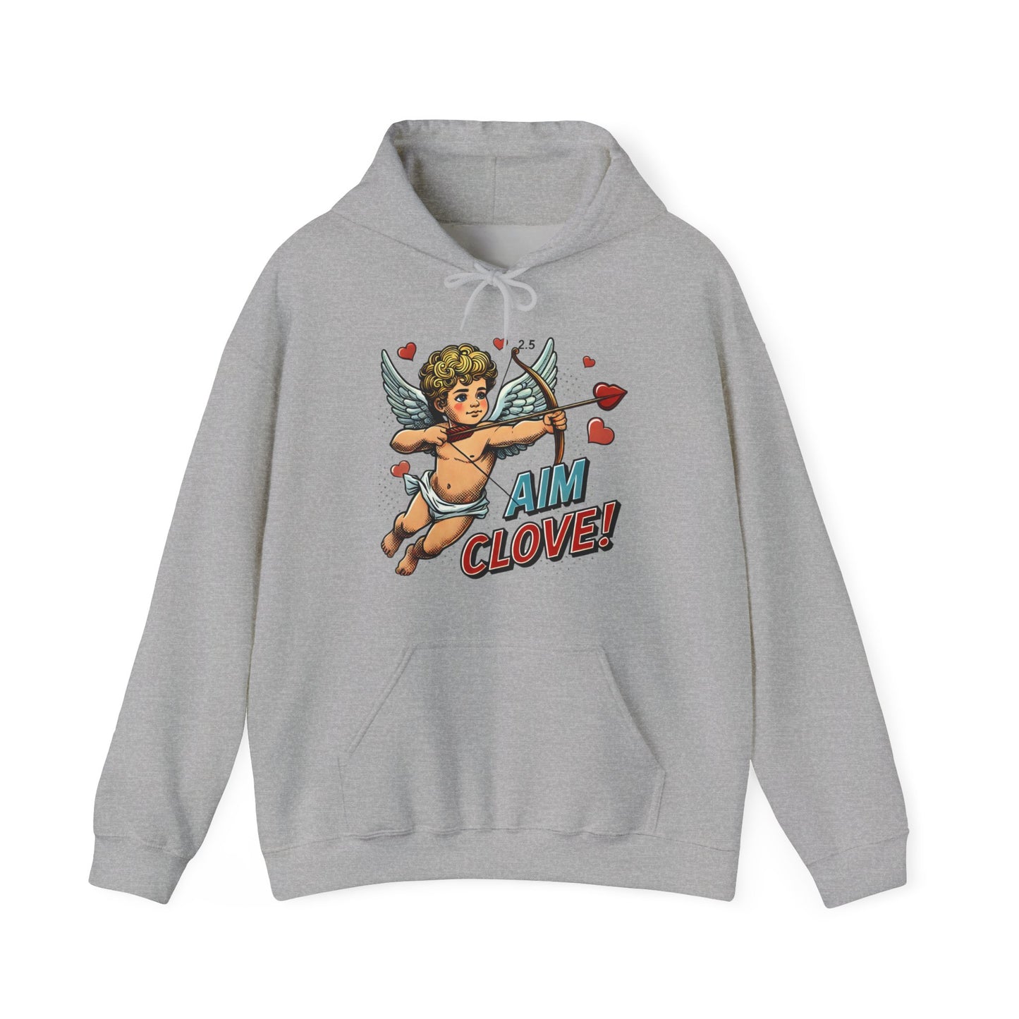 Cupid Graphic Hoodie - 'Aim Clove!' Vintage Valentine Cherub Sweatshirt