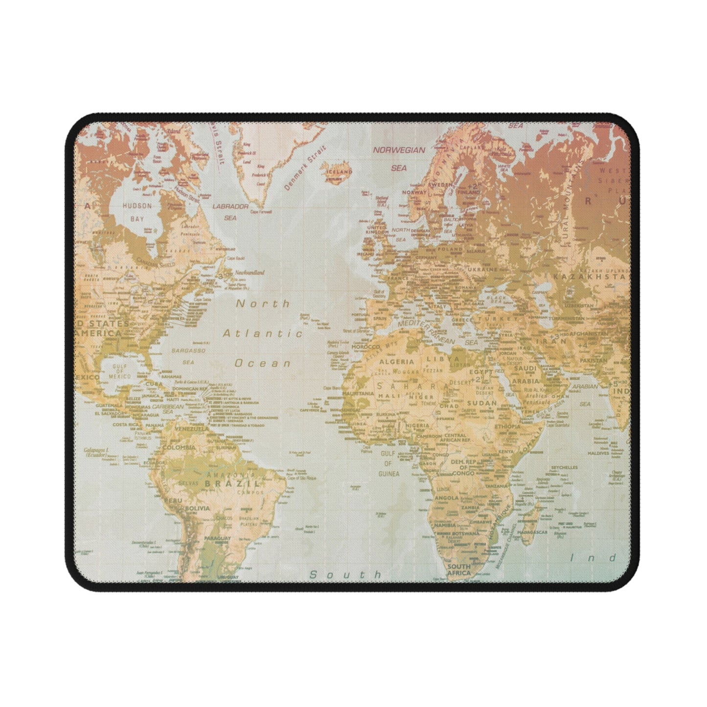 World Map Non-Slip Gaming Mouse Pad — Vintage Atlas Desk Pad