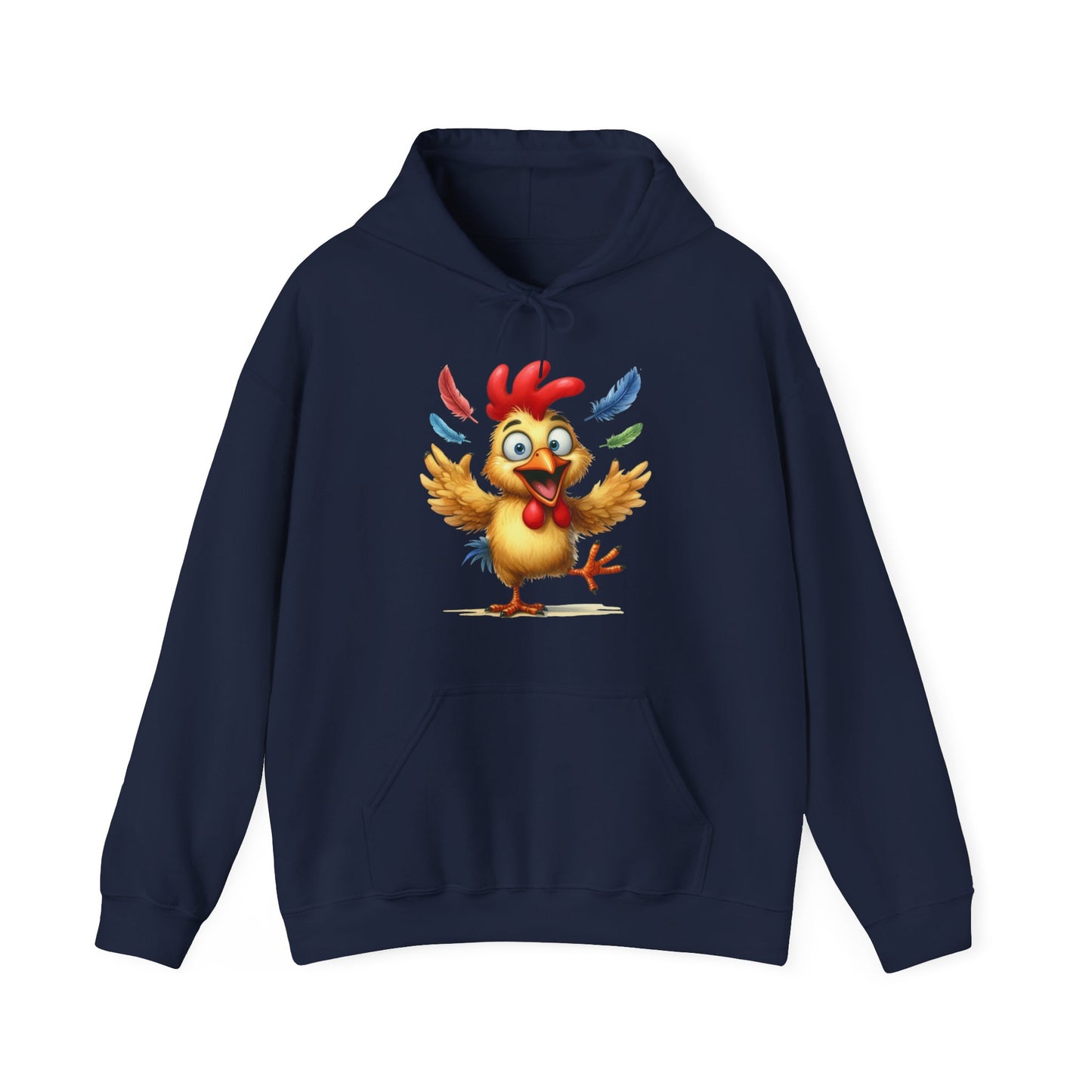 Cute Dancing Chicken Hoodie – Colorful Rooster Cartoon Pullover