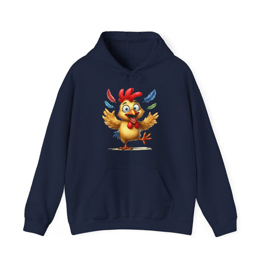 Cute Dancing Chicken Hoodie – Colorful Rooster Cartoon Pullover