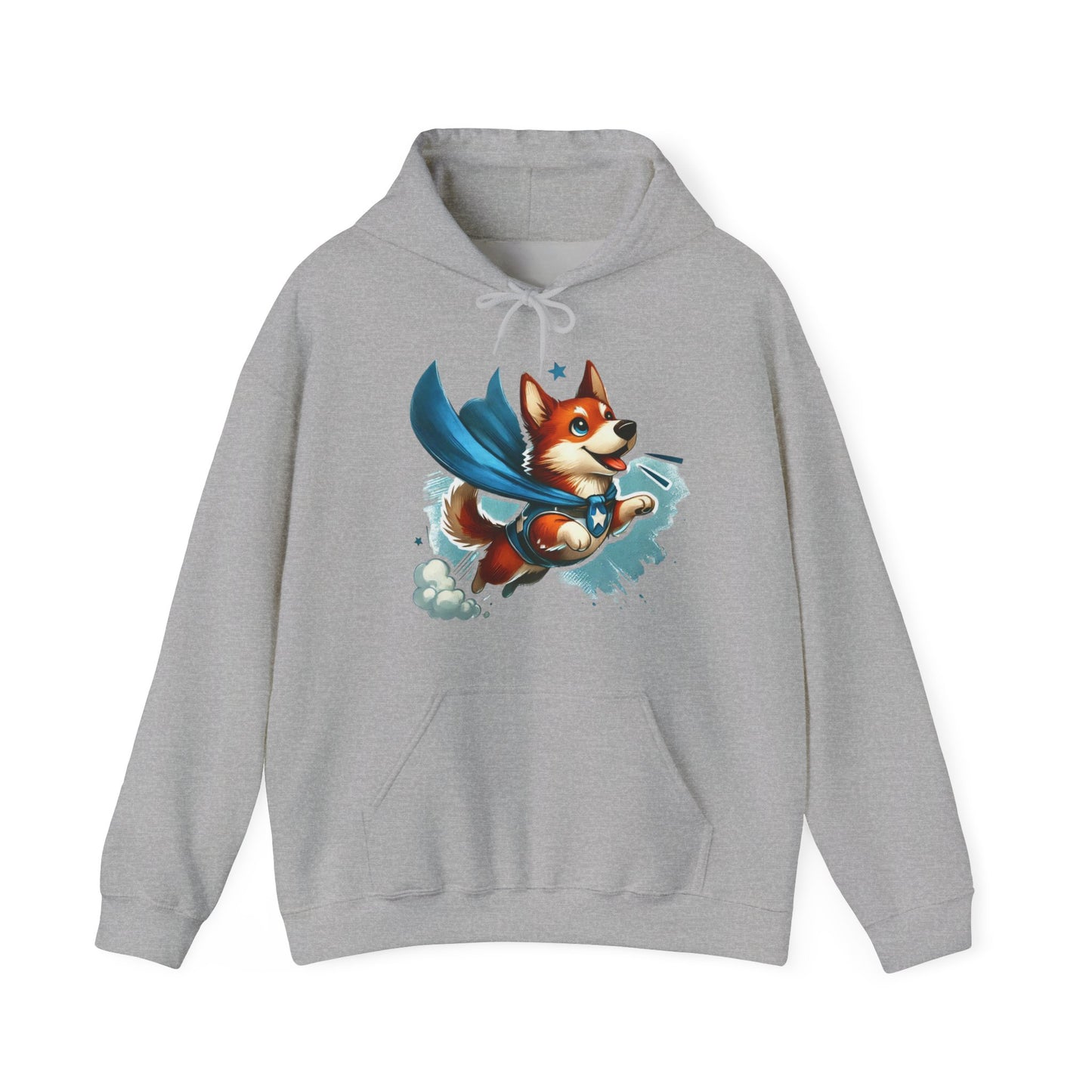 Superhero Corgi Hoodie — Cute Flying Dog Graphic Sweatshirt