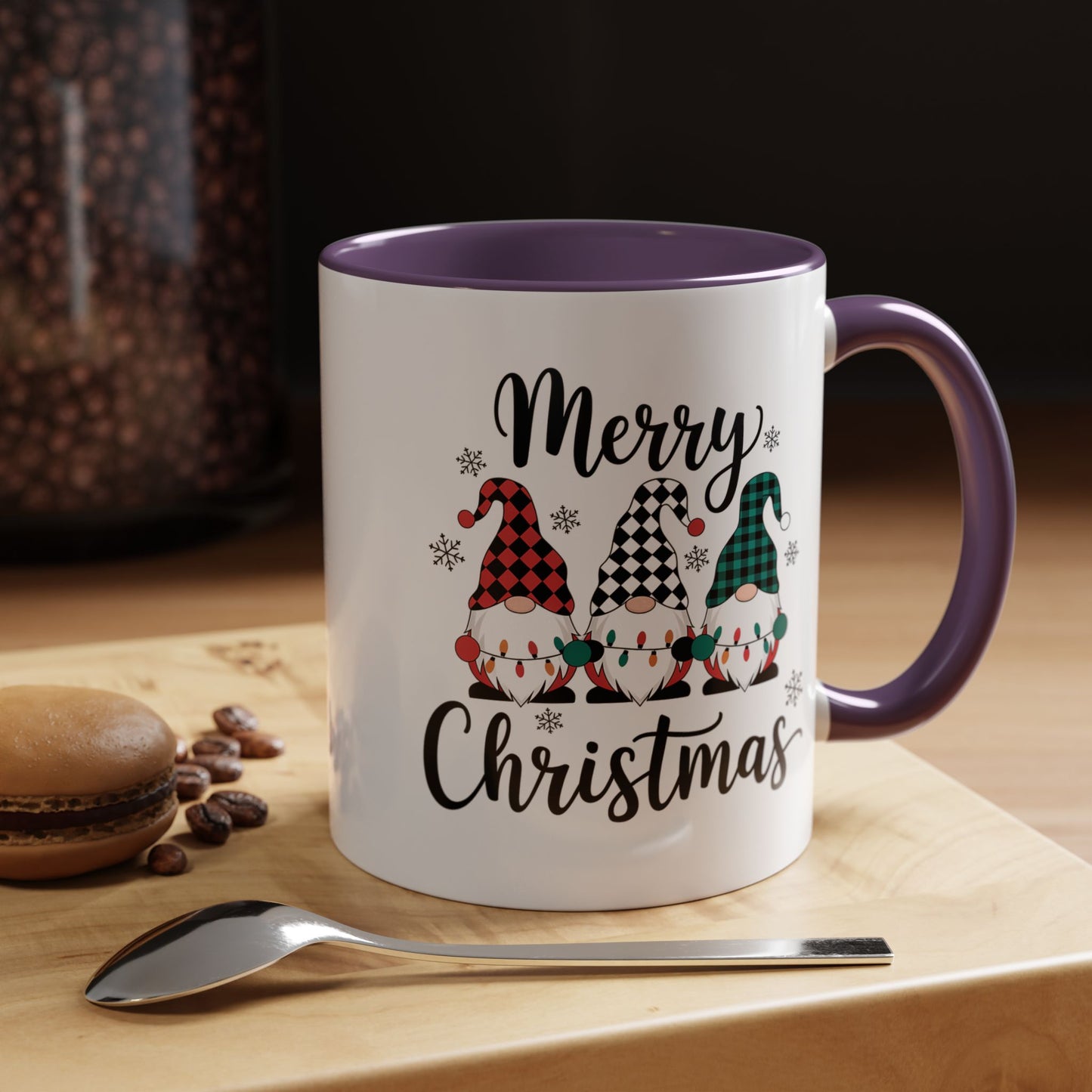 Merry Christmas Gnome Accent Coffee Mug – Holiday 11/15oz Ceramic