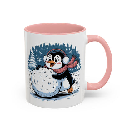 Cute Penguin Winter Mug Christmas Snowball Holiday Coffee Cup