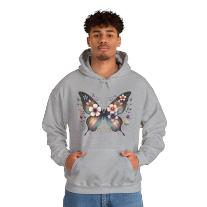 Butterfly Floral Hoodie — Women's Boho Butterfly Sweatshirt